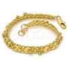 Gold Tone Fancy Bracelet, Moon Design, Polished, Golden Finish, 03.168.0010.07.GT (07 MM Thickness, 7 Inches Length)