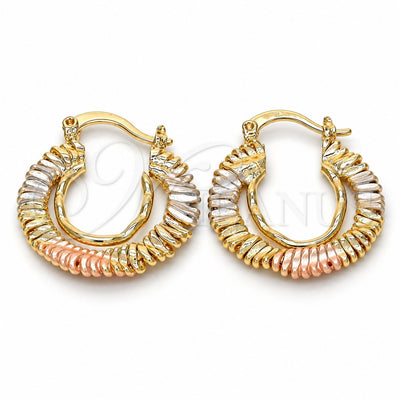 Oro Laminado Small Hoop, Gold Filled Style Polished, Tricolor, 02.170.0151.25