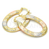 Oro Laminado Small Hoop, Gold Filled Style Diamond Cutting Finish, Tricolor, 02.170.0153.25