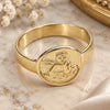 Oro Laminado Elegant Ring, Gold Filled Style Angel Design, Polished, Golden Finish, 01.32.0041.05 (Size 5)