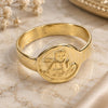 Oro Laminado Elegant Ring, Gold Filled Style Angel Design, Polished, Golden Finish, 01.32.0041.06 (Size 6)