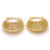 Oro Laminado Small Hoop, Gold Filled Style Diamond Cutting Finish, Golden Finish, 02.170.0155.25