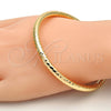 Gold Tone Individual Bangle, Hollow Design, Diamond Cutting Finish, Golden Finish, 07.170.0002.05.GT (05 MM Thickness, Size 5 (2.50 Diameter))