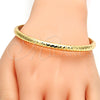 Gold Tone Individual Bangle, Hollow Design, Diamond Cutting Finish, Golden Finish, 07.170.0002.05.GT (05 MM Thickness, Size 5 (2.50 Diameter))