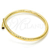 Gold Tone Individual Bangle, Hollow Design, Diamond Cutting Finish, Golden Finish, 07.170.0002.05.GT (05 MM Thickness, Size 5 (2.50 Diameter))