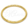 Gold Tone Individual Bangle, Hollow Design, Diamond Cutting Finish, Golden Finish, 07.170.0002.05.GT (05 MM Thickness, Size 5 (2.50 Diameter))