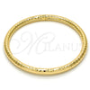 Gold Tone Individual Bangle, Hollow Design, Diamond Cutting Finish, Golden Finish, 07.170.0002.05.GT (05 MM Thickness, Size 5 (2.50 Diameter))