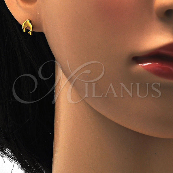 Stainless Steel Ring — Stud Earring Dolphin Design Polished 02. — alternate product view — SKU 111634 | Acero Inoxidable anillo — Stud Earring Dolphin diseño pulido 02. — SKU 111634
