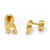 Stainless Steel Stud Earring, Dolphin Design, Polished, Golden Finish, 02.271.0001
