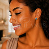 Stainless Steel Stud Earring, Star Design, with Blue Topaz Cubic Zirconia, Polished, Golden Finish, 02.271.0006.3