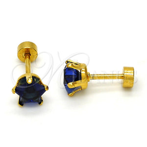 Stainless Steel Ring — Stud Earring Star Design with Tanzanite Cubic Zirconia — main product view — SKU 111644 | Acero Inoxidable anillo — Stud Earring estrella diseño with Tanzanite Cubic Zirconia — SKU 111644