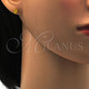Stainless Steel Stud Earring, Star Design, with Golden Cubic Zirconia, Polished, Golden Finish, 02.271.0006.6