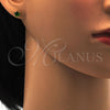 Stainless Steel Stud Earring, Star Design, with Green Cubic Zirconia, Polished, Golden Finish, 02.271.0006.8