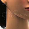 Stainless Steel Stud Earring, Star Design, with Dark Peridot Cubic Zirconia, Polished, Golden Finish, 02.271.0006.10