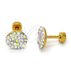 Stainless Steel Stud Earring, with Apple Green Crystal, Polished, Golden Finish, 02.271.0007.1