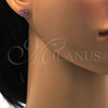 Stainless Steel Stud Earring, with Pink Crystal, Polished, Golden Finish, 02.271.0007.2