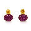Stainless Steel Stud Earring, with Ruby Crystal, Polished, Golden Finish, 02.271.0007.4