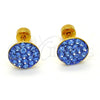 Stainless Steel Stud Earring, with Dark Tanzanite Crystal, Polished, Golden Finish, 02.271.0007.10