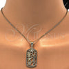 Oro Laminado Religious Pendant, Gold Filled Style Owl and Little Boy Design, with White Cubic Zirconia, Polished, Golden Finish, 05.253.0006