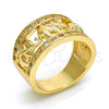 Oro Laminado Multi Stone Ring, Gold Filled Style Elephant Design, with White Cubic Zirconia, Polished, Golden Finish, 01.253.0010.07 (Size 7)