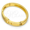 Gold Tone Individual Bangle, with White Crystal, Polished, Golden Finish, 07.252.0011.05.GT (13 MM Thickness, Size 5 (2.50 Diameter))
