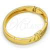 Gold Tone Individual Bangle, with White Crystal, Polished, Golden Finish, 07.252.0011.05.GT (13 MM Thickness, Size 5 (2.50 Diameter))