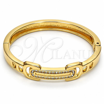 Gold Tone Individual Bangle, with White Crystal, Polished, Golden Finish, 07.252.0011.05.GT (13 MM Thickness, Size 5 (2.50 Diameter))