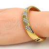 Gold Tone Individual Bangle, with White Crystal, Polished, Golden Finish, 07.252.0012.05.GT (12 MM Thickness, Size 5 (2.50 Diameter))