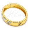 Gold Tone Individual Bangle, with White Crystal, Polished, Golden Finish, 07.252.0012.05.GT (12 MM Thickness, Size 5 (2.50 Diameter))
