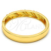 Gold Tone Individual Bangle, with White Crystal, Polished, Golden Finish, 07.252.0012.05.GT (12 MM Thickness, Size 5 (2.50 Diameter))