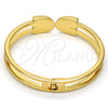 Gold Tone Individual Bangle, with White Crystal, Polished, Golden Finish, 07.252.0013.04.GT (10 MM Thickness, One size fits all)