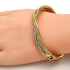 Gold Tone Individual Bangle, with White Crystal, Polished, Golden Finish, 07.252.0014.05.GT (06 MM Thickness, Size 5 (2.50 Diameter))