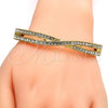Gold Tone Individual Bangle, with White Crystal, Polished, Golden Finish, 07.252.0014.05.GT (06 MM Thickness, Size 5 (2.50 Diameter))