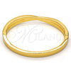 Gold Tone Individual Bangle, with White Crystal, Polished, Golden Finish, 07.252.0014.05.GT (06 MM Thickness, Size 5 (2.50 Diameter))