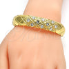 Gold Tone Individual Bangle, with White Crystal, Polished, Golden Finish, 07.252.0015.05.GT (14 MM Thickness, Size 5 (2.50 Diameter))