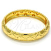 Gold Tone Individual Bangle, with White Crystal, Polished, Golden Finish, 07.252.0015.05.GT (14 MM Thickness, Size 5 (2.50 Diameter))