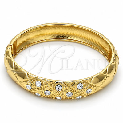 Gold Tone Individual Bangle, with White Crystal, Polished, Golden Finish, 07.252.0015.05.GT (14 MM Thickness, Size 5 (2.50 Diameter))