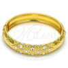 Gold Tone Individual Bangle, with White Crystal, Polished, Golden Finish, 07.252.0015.05.GT (14 MM Thickness, Size 5 (2.50 Diameter))