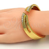 Gold Tone Individual Bangle, with White Crystal, Polished, Golden Finish, 07.252.0016.GT (14 MM Thickness, One size fits all)