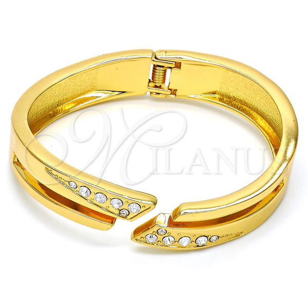 Gold Plated Jewelry — Individual Bangle with White Crystal Polished 07. .GT — main product view — SKU 111726 | Chapa de Oro joyería — Individual Bangle with cristal blanco pulido 07. .GT — SKU 111726