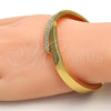 Gold Tone Individual Bangle, with White Crystal, Polished, Golden Finish, 07.252.0017.05.GT (09 MM Thickness, Size 5 (2.50 Diameter))