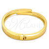 Gold Tone Individual Bangle, with White Crystal, Polished, Golden Finish, 07.252.0017.05.GT (09 MM Thickness, Size 5 (2.50 Diameter))
