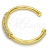 Gold Tone Individual Bangle, with White Crystal, Polished, Golden Finish, 07.252.0018.GT (05 MM Thickness, One size fits all)