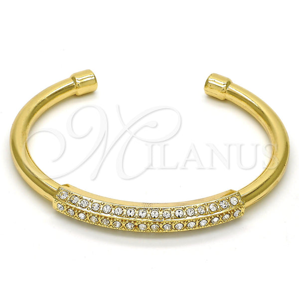 Gold Plated Jewelry — Individual Bangle with White Crystal Polished 07. .GT — main product view — SKU 111728 | Chapa de Oro joyería — Individual Bangle with cristal blanco pulido 07. .GT — SKU 111728