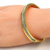 Gold Tone Individual Bangle, with White Crystal, Polished, Golden Finish, 07.252.0019.05.GT (08 MM Thickness, Size 5 (2.50 Diameter))
