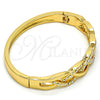 Gold Tone Individual Bangle, with White Crystal, Polished, Golden Finish, 07.252.0020.05.GT (05 MM Thickness, Size 5 (2.50 Diameter))