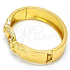 Gold Tone Individual Bangle, with White Crystal, Polished, Golden Finish, 07.252.0021.05.GT (15 MM Thickness, Size 5 (2.50 Diameter))