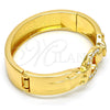 Gold Tone Individual Bangle, with White Crystal, Polished, Golden Finish, 07.252.0021.05.GT (15 MM Thickness, Size 5 (2.50 Diameter))