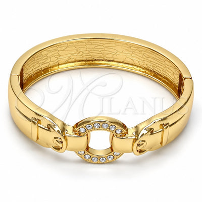 Gold Tone Individual Bangle, with White Crystal, Polished, Golden Finish, 07.252.0021.05.GT (15 MM Thickness, Size 5 (2.50 Diameter))