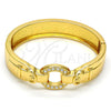 Gold Tone Individual Bangle, with White Crystal, Polished, Golden Finish, 07.252.0021.05.GT (15 MM Thickness, Size 5 (2.50 Diameter))